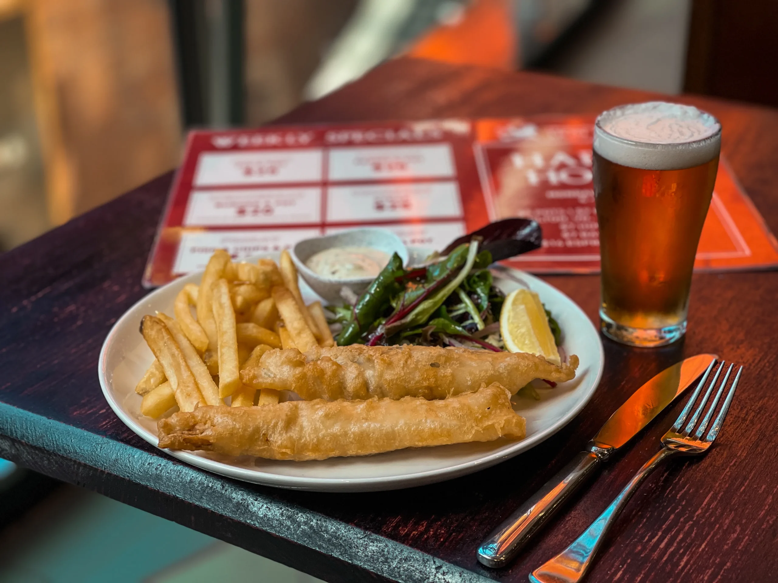 Melbourne Central Lion Hotel Menu Fish & Chips Special